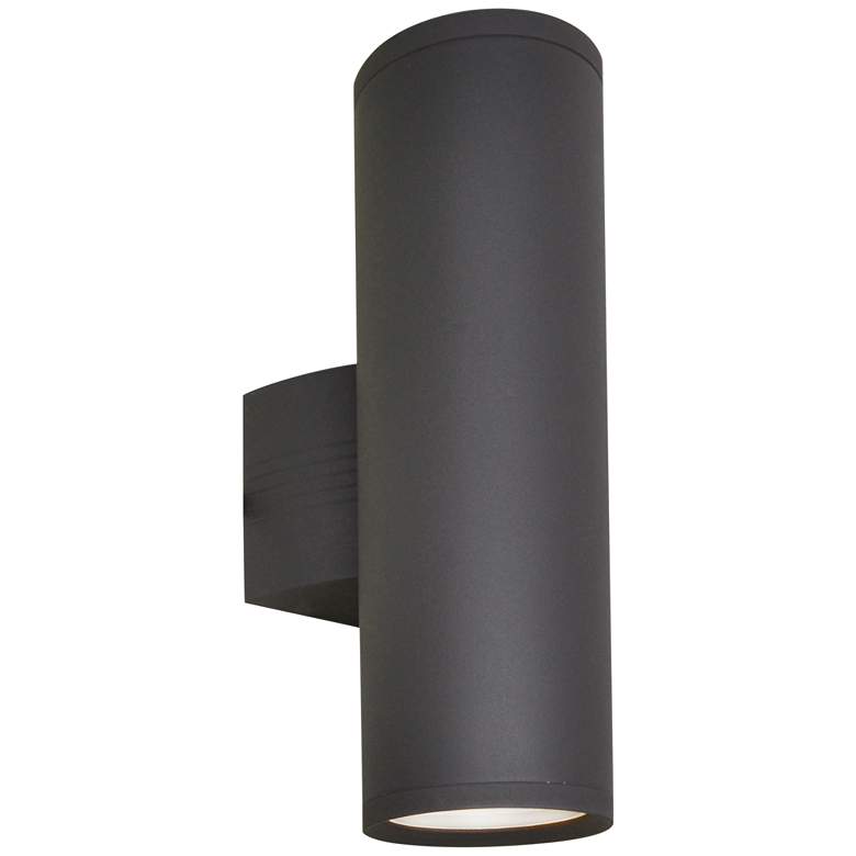 Image 1 Lightray 15 3/4"H Cylindrical Bronze LED Outdoor Wall Light