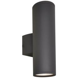 Lightray 15 3/4&quot;H Cylindrical Bronze LED Outdoor Wall Light