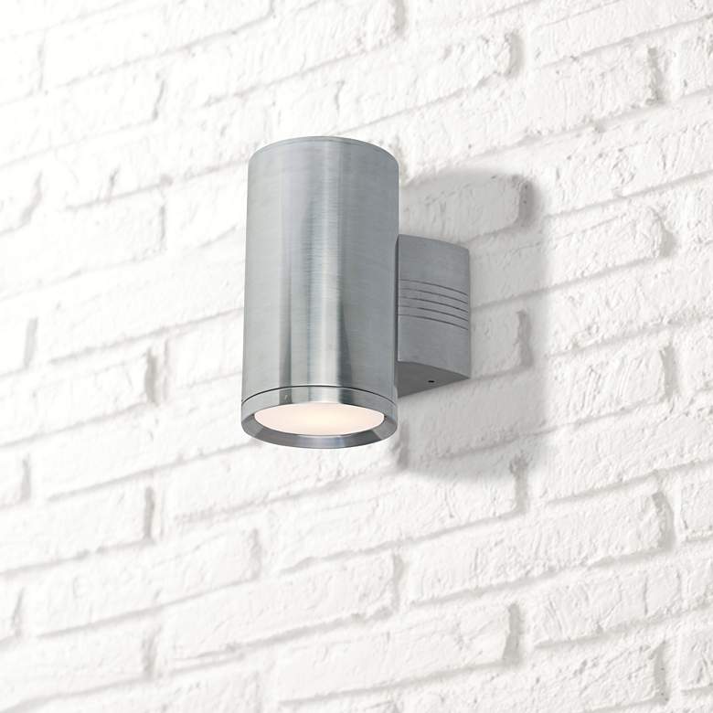 Image 1 Lightray 9 1/4"H Cylindrical Aluminum LED Outdoor Wall Light