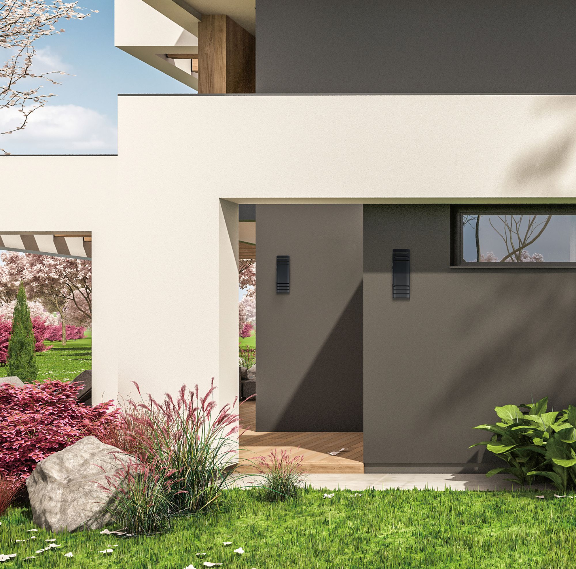 Image 3 Lightray Medium LED Outdoor Wall Lamp - Black more views