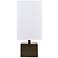 Lights Up! 18" High Olive Devo Square Accent Table Lamp