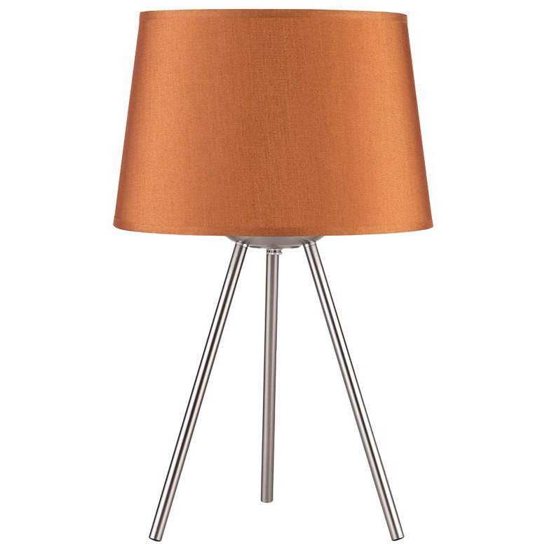 Image 1 Lights Up! 20 inch High Weegee Small Gold Silk Glow Table Lamp
