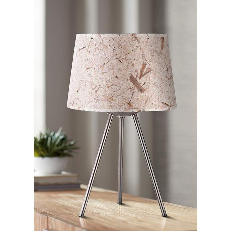 Image 1 Lights Up! 20 inch High Weegee Small Mango Leaf Paper Table Lamp