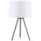 Lights Up! 20" High Weegee Small White Linen Table Lamp