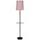 Lights Up! 60" High Zoe Rose Tweed Floor Lamp with Tray