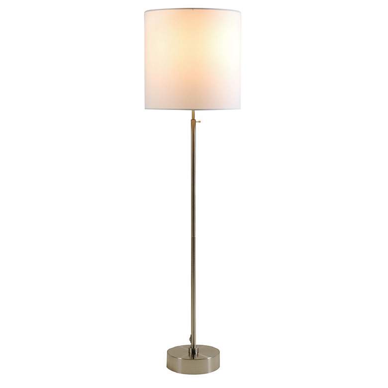 Image 1 Lights Up!  CanCan 2 Adjustable White Linen Shade Floor Lamp