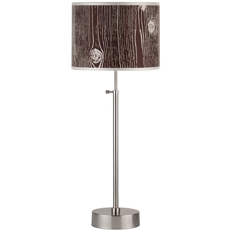 Image 1 Lights Up! Cancan Faux Bois Dark Adjustable Table Lamp