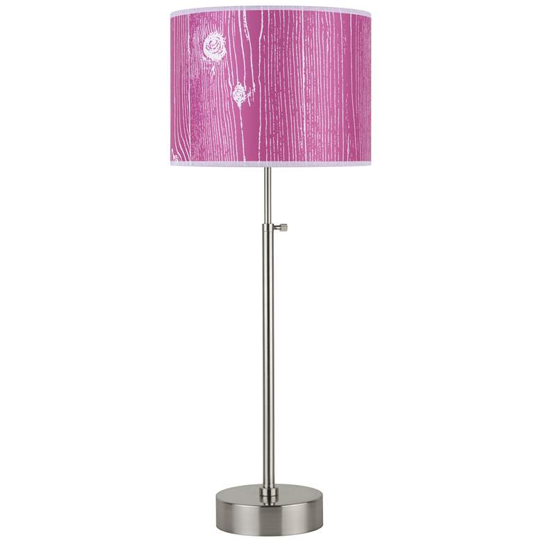 Image 1 Lights Up! CanCan Faux Bois Fuchsia Adjustable Table Lamp