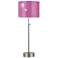 Lights Up! CanCan Faux Bois Fuchsia Adjustable Table Lamp