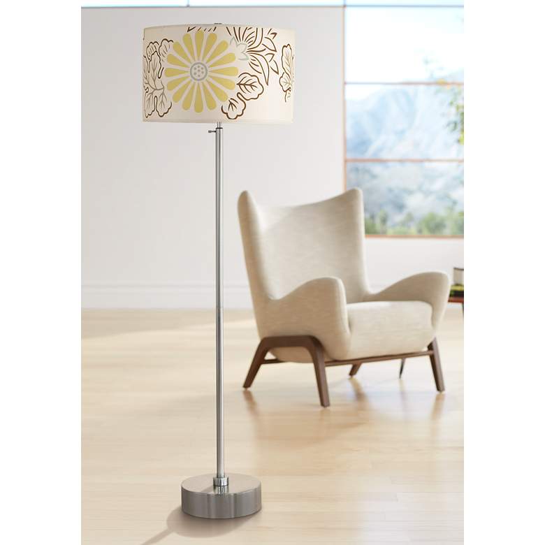 Image 1 Lights Up! CanCan Kimono Pattern Adjustable Floor Lamp