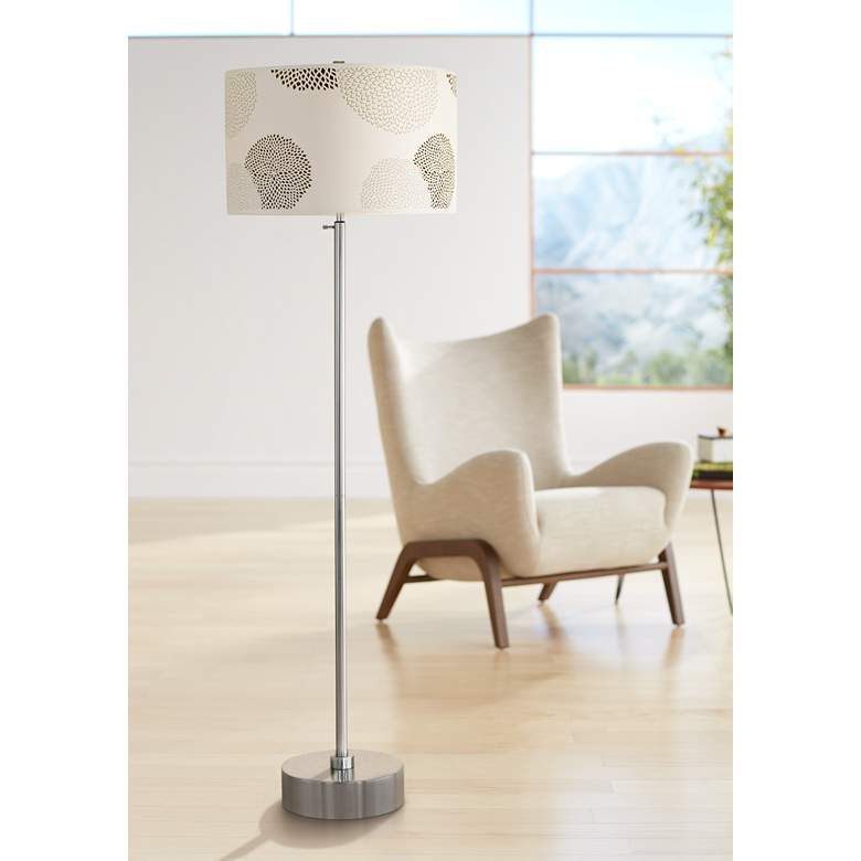 Image 1 Lights Up! CanCan Nickel Black Mumm Adjustable Floor Lamp
