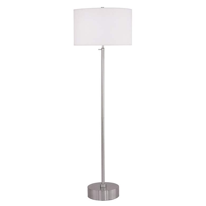 Image 1 Lights Up! CanCan Nickel-White Shade Adjustable Floor Lamp