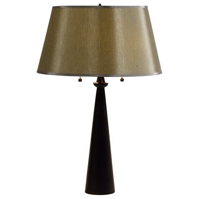 Image 1 Lights Up! Dasan Bronze Table Lamp with Silk Glow Shade