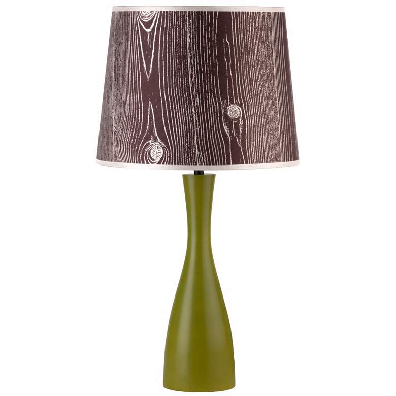 Image 1 Lights Up! Faux Bois Shade Grass Oscar 24 inch High Table Lamp