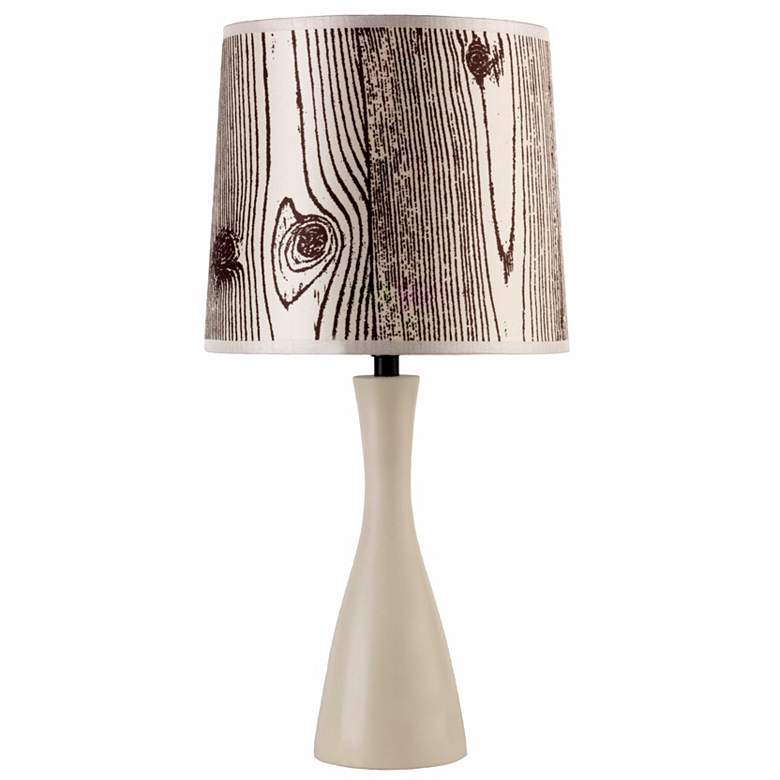 Image 1 Lights Up! Faux Bois Shade Soy Finish Oscar Table Lamp