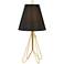Lights Up! Flight Gold Table Lamp with Black Silk Glow Shade