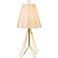 Lights Up! Flight Gold Table Lamp with Eggshell Silk Shade