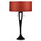 Lights Up! French Mod Bronze Red Chintz Shade Table Lamp