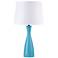 Lights Up! Linen Shade Blue Oscar 24" High Table Lamp