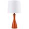 Lights Up! Linen Shade Carrot Finish Oscar Accent Table Lamp