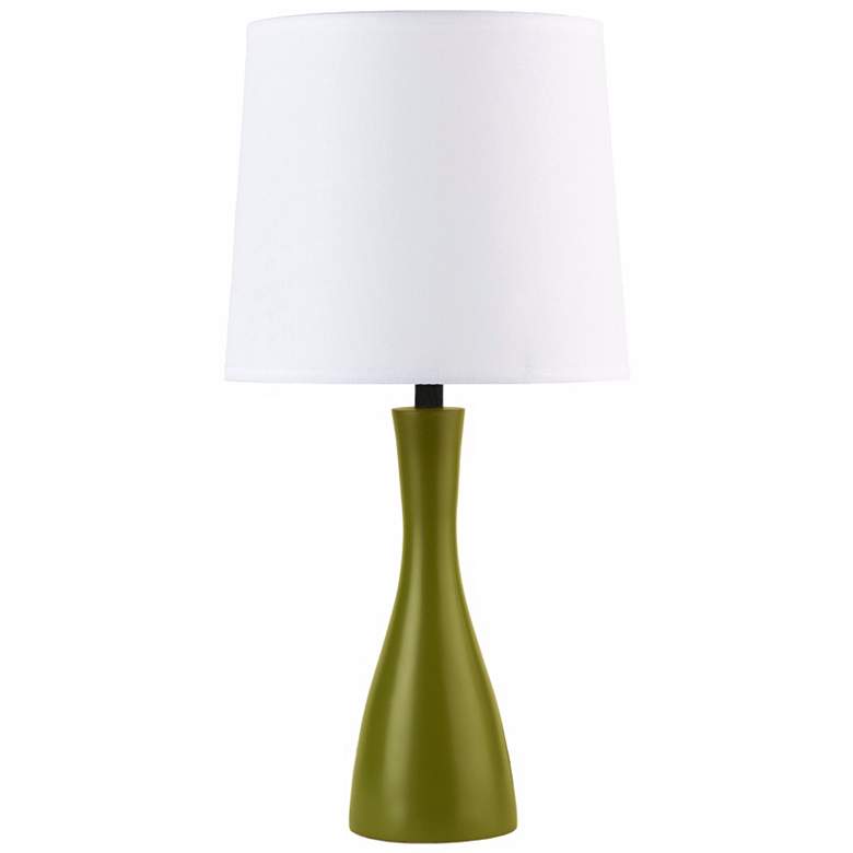 Image 1 Lights Up! Linen Shade Grass Finish Oscar Accent Table Lamp