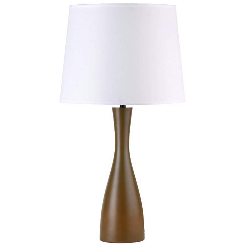 Image 1 Lights Up! Linen Shade Olive Oscar 24 inch High Table Lamp