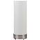 Lights Up! Meridian Nickel White Linen Shade Table Lamp