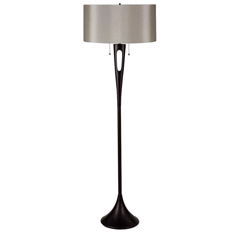 Image 1 Lights Up! Soiree 2-Light Pebble Silk Glow Shade Floor Lamp