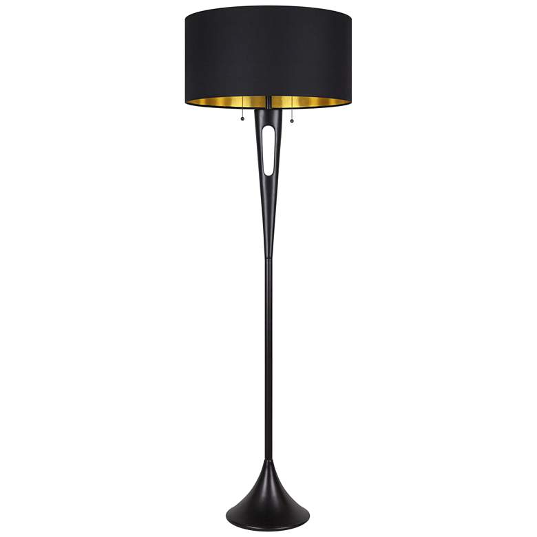 Image 1 Lights Up! Soiree Metallic Black and Gold Floor Lamp