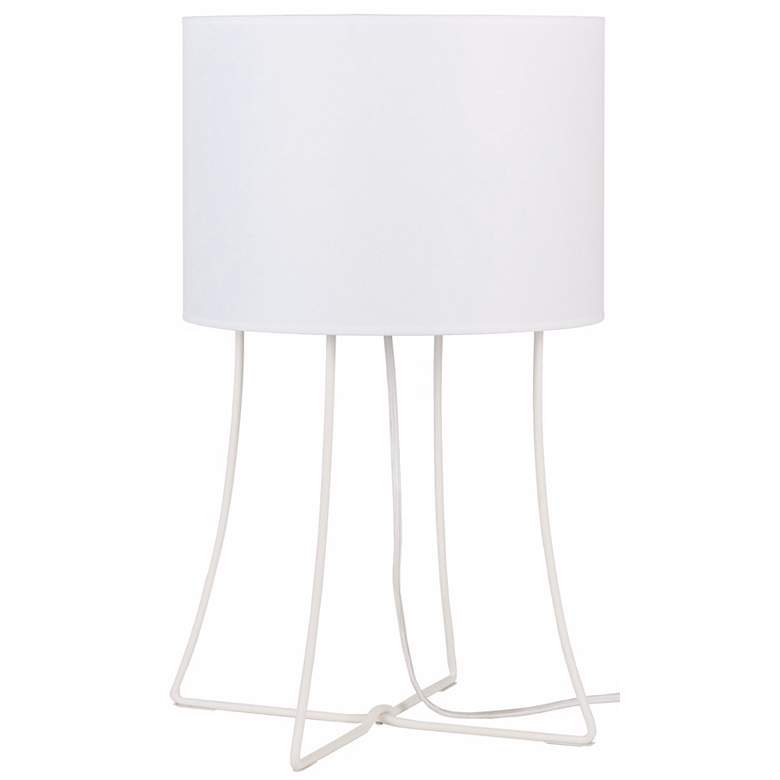 Image 1 Lights Up! Virgil White Linen Shade Table Lamp