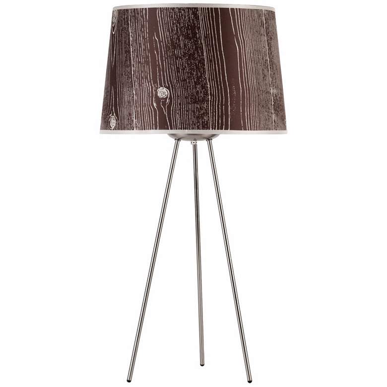 Image 1 Lights Up! Weegee Faux Bois Dark 27 inch High Table Lamp