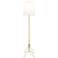 Lights Up! White Linen Shade Modern Floor Lamp