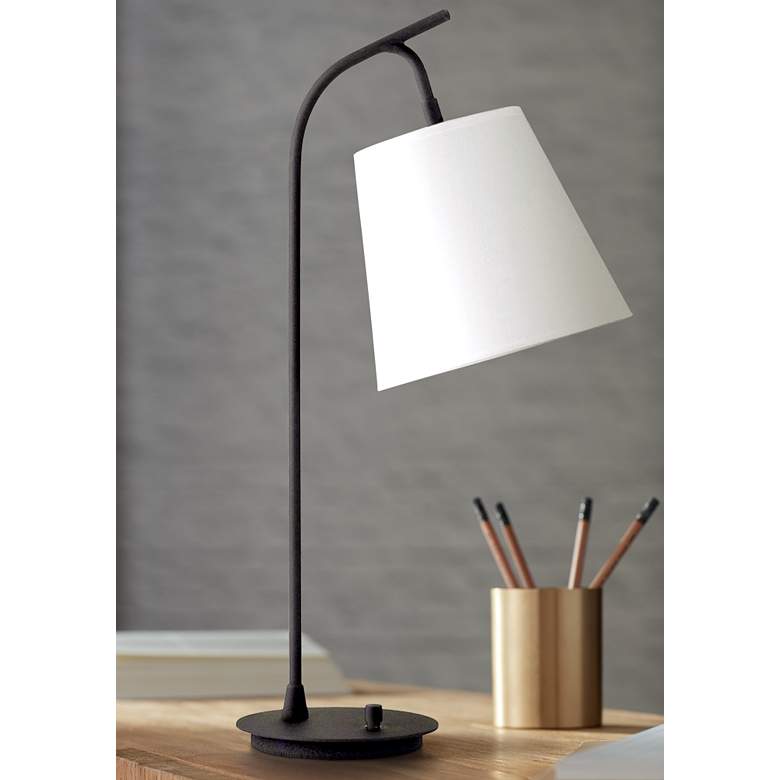 Image 1 Lights Up! White Linen Shade Walker Table Lamp