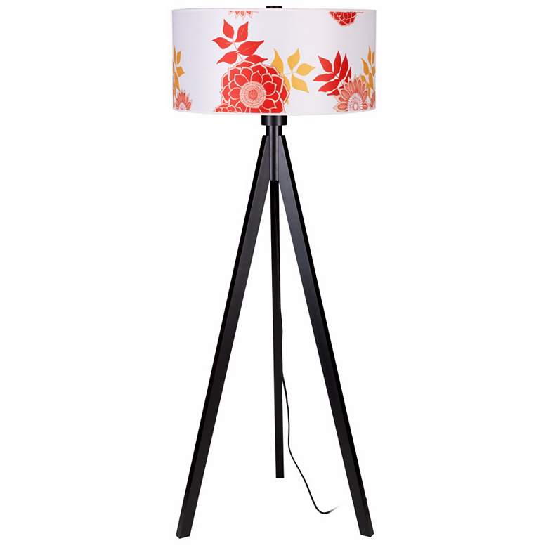 Image 1 Lights Up! Woody Black Anna Red Shade Floor Lamp