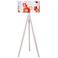 Lights Up! Woody Pickled Anna Red Shade Floor Lamp