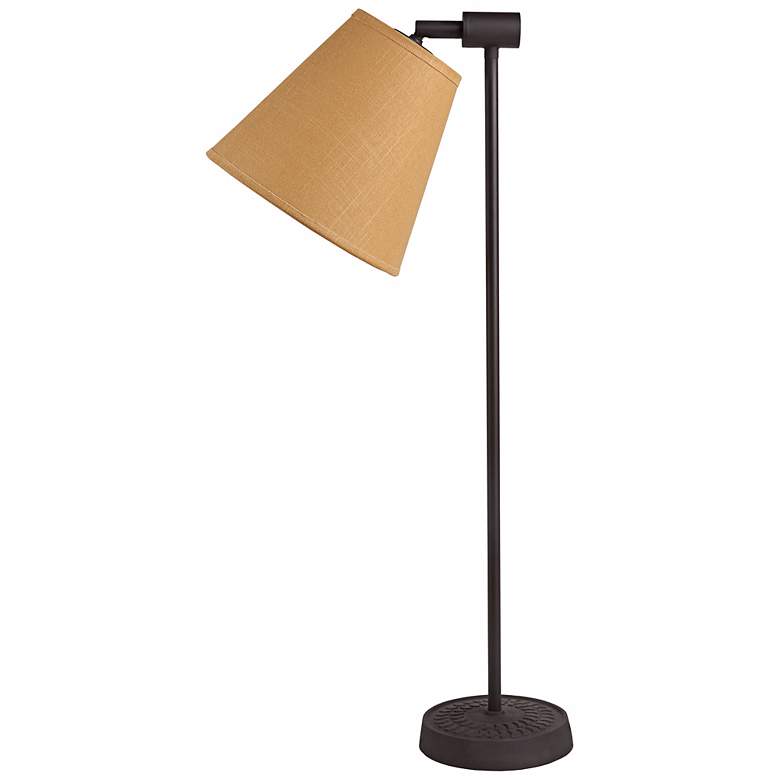 Image 1 Lights Up! Zoe Dijon Tweed Antique Iron Desk Lamp