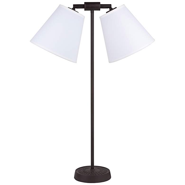 Image 1 Lights Up! Zoe Twin Light Ivory Ipanema Desk Lamp
