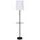 Lights Up! Zoe White Linen Floor Lamp with Tray