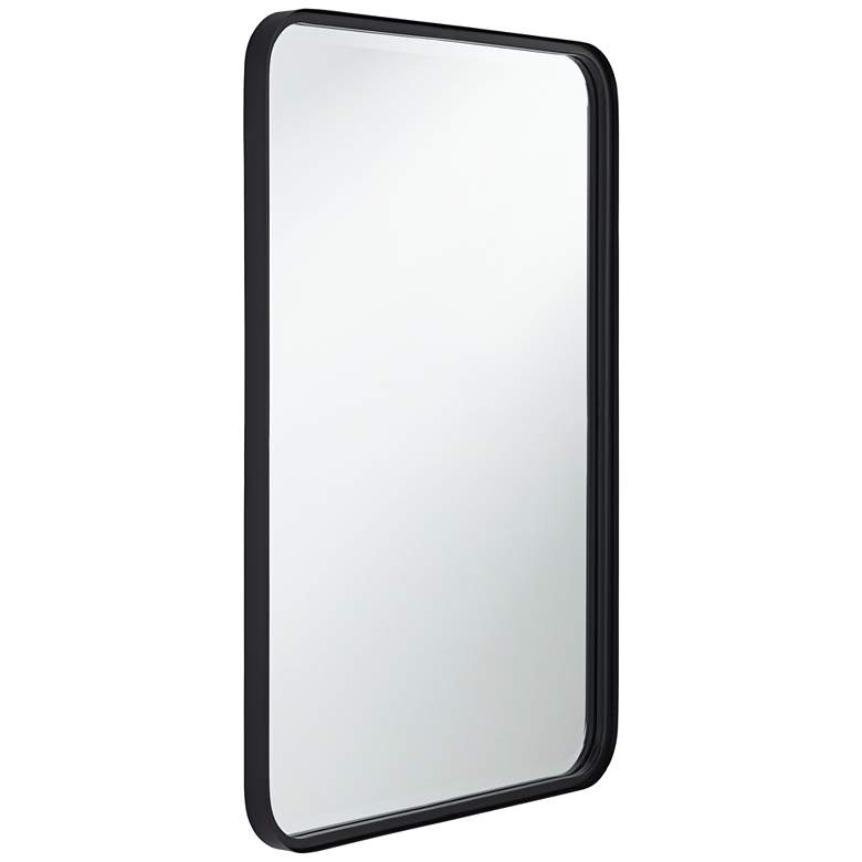 Image 7 Liguria Black 24 inch x 34 inch Rounded Edge Rectangular Wall Mirror more views