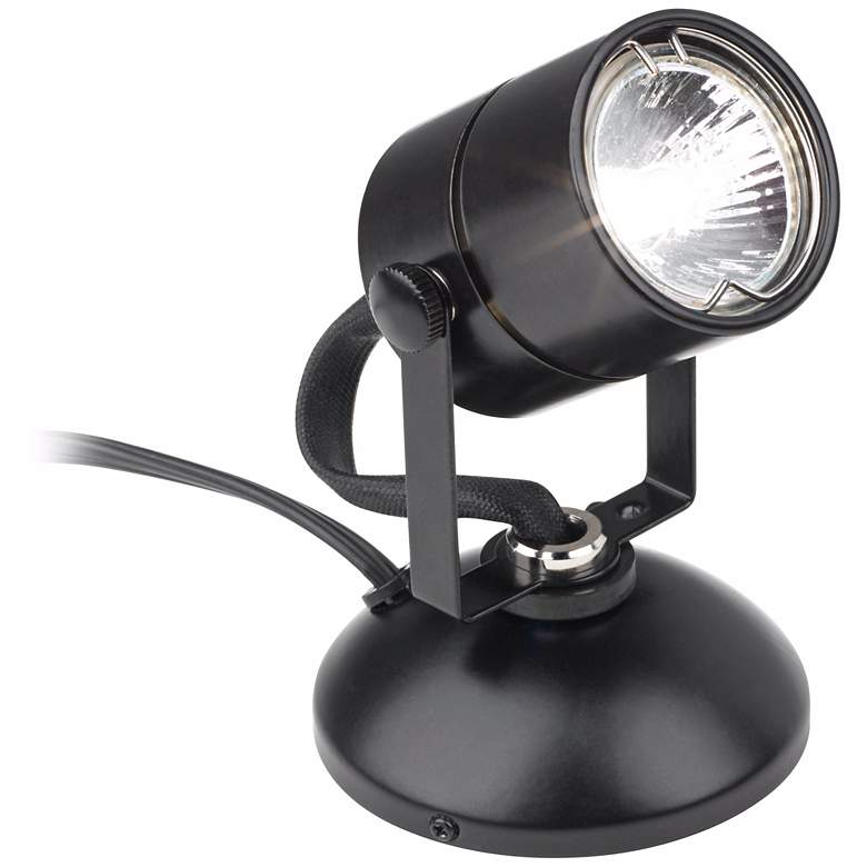 Image 1 Lil Wonder 4" High Black Finish Mini Halogen Upllight