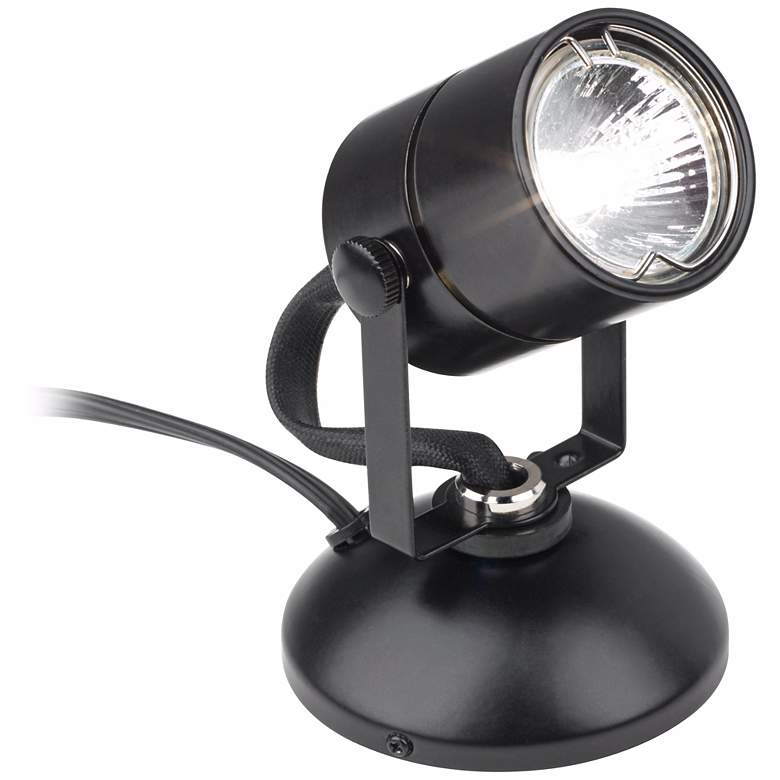 Image 1 Lil Wonder 4 inch High Black Finish Mini Halogen Upllight