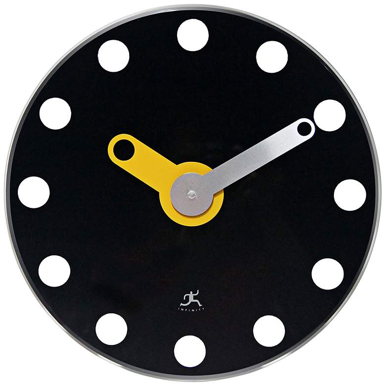 Image 1 Lila Black Modern 14 inch Round Wall Clock