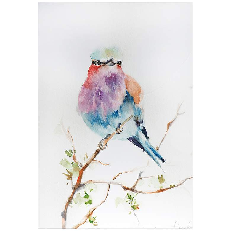 Image 1 Lilac Bird 32" Wide Colorful Watercolor Metal Wall Art