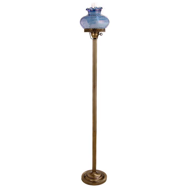 Image 1 Lilac Blue Student-Style Glass Hurricane Floor Lamp