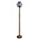 Lilac Blue Student-Style Glass Hurricane Floor Lamp