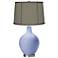 Lilac Gray Dupioni Silk Shade Ovo Table Lamp