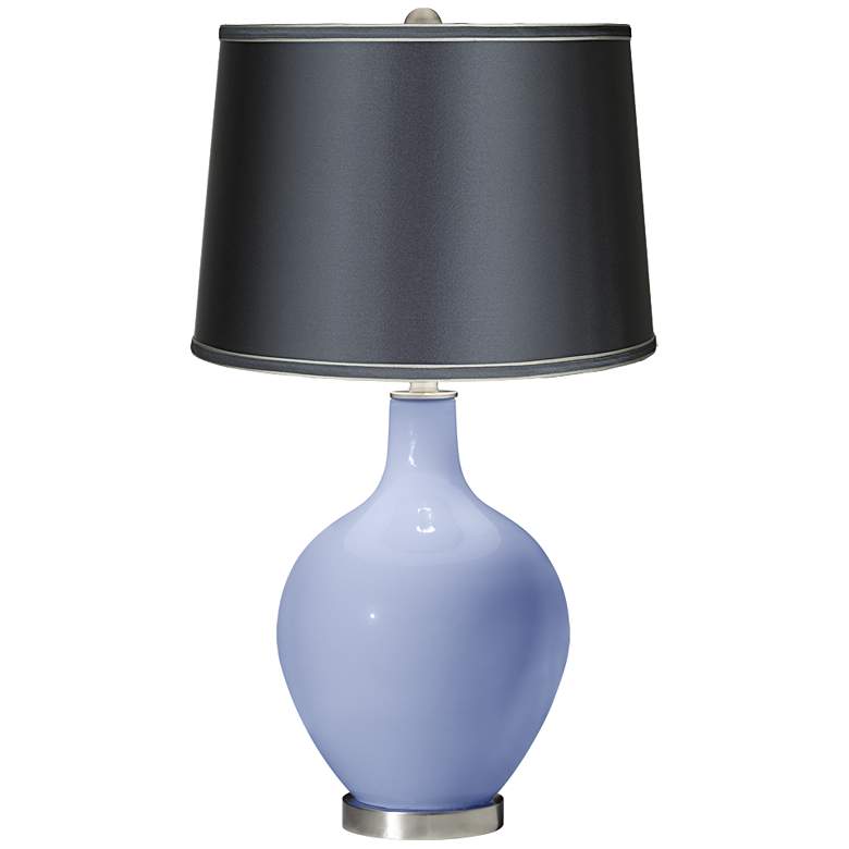 Image 1 Lilac - Satin Dark Gray Shade Ovo Table Lamp