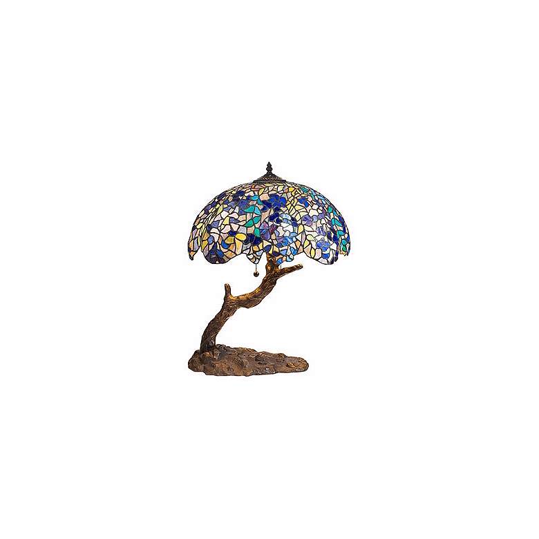 Image 1 Lilac Tree Trunk Tiffany Style Table Lamp