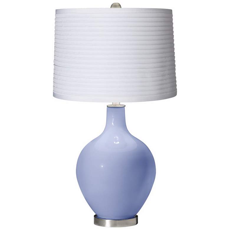 Image 1 Lilac White Pleated Shade Ovo Table Lamp