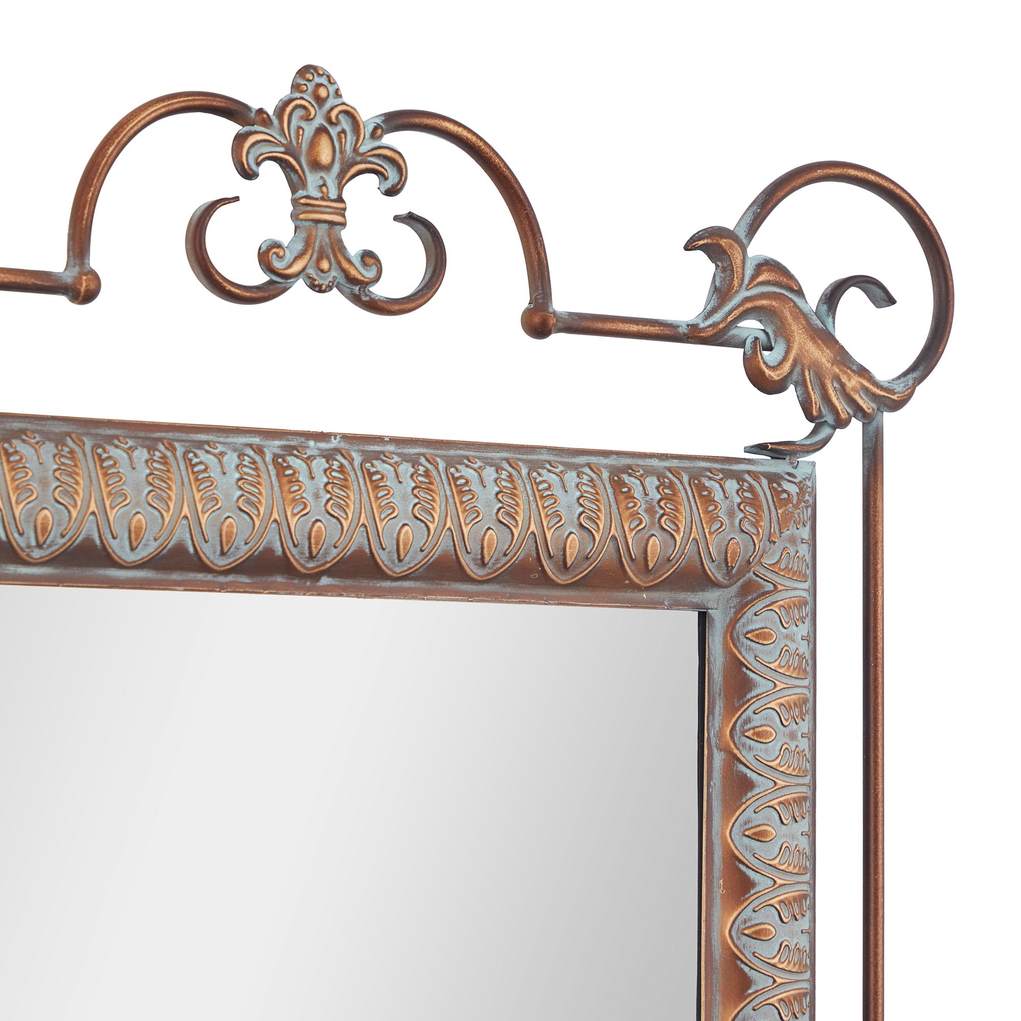 Image 5 Lilah Distressed Bronze 2-Piece Console Table and Mirror Set more views